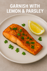 Air Fryer Salmon - Garnish & Serve