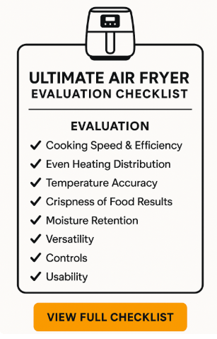 air fryer evaluation checklist